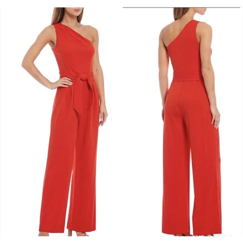 Antonio Melani Orange Sleeveless One Shoulder Gown Dress Size 4